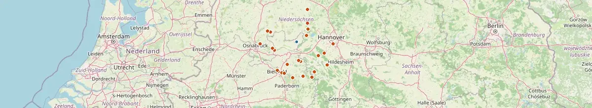 Karte mit den Selbstversorgerhäusern in Petershagen