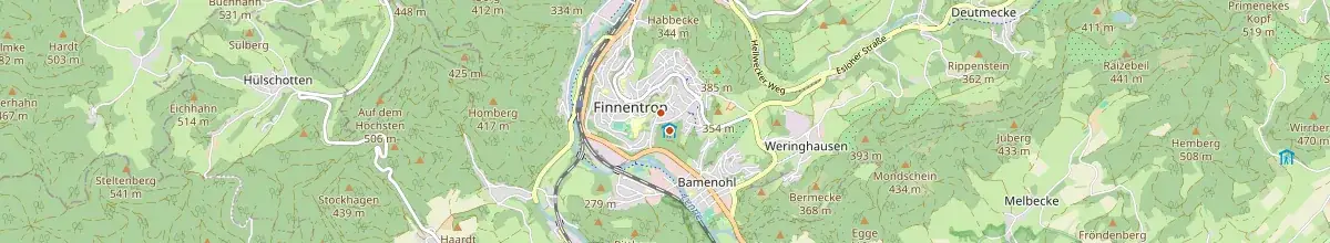Karte mit den Selbstversorgerhäusern in Finnentrop