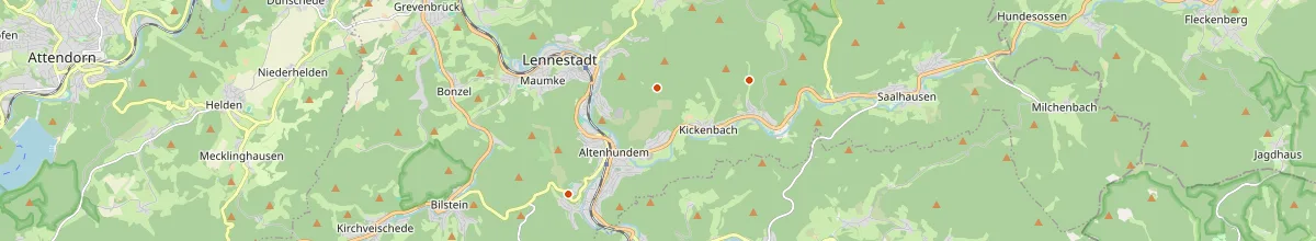 Karte mit den Selbstversorgerhäusern in Lennestadt
