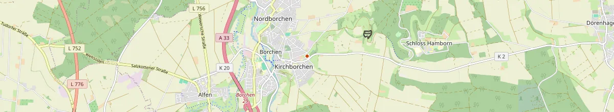 Karte mit den Selbstversorgerhäusern in Kreis Paderborn