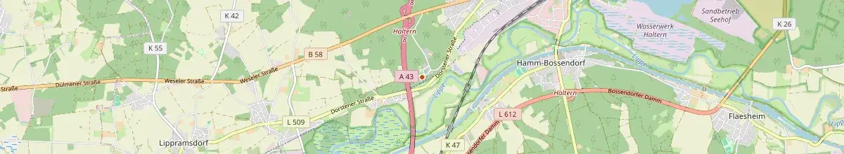 Karte mit den Selbstversorgerhäusern in Kreis Recklinghausen