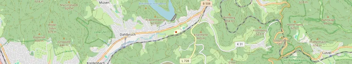 Karte mit den Selbstversorgerhäusern in Hilchenbach