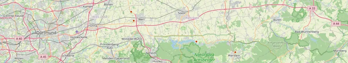 Karte mit den Selbstversorgerhäusern in Kreis Soest