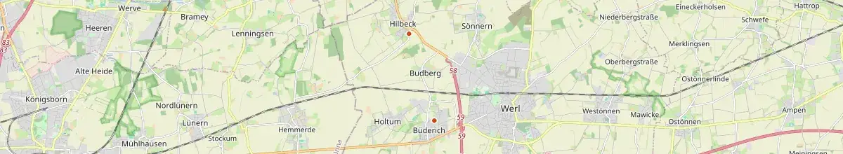 Karte mit den Selbstversorgerhäusern in Werl