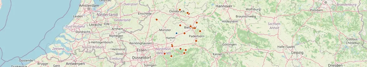 Karte mit den Selbstversorgerhäusern in Ennigerloh