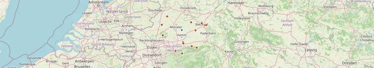 Karte mit den Selbstversorgerhäusern in Sendenhorst