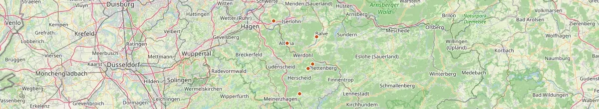 Karte mit den Selbstversorgerhäusern in Märkischer Kreis