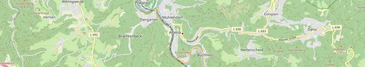 Karte mit den Selbstversorgerhäusern in Altena