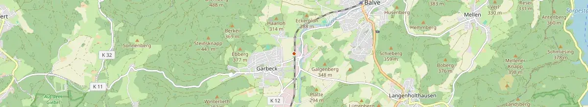 Karte mit den Selbstversorgerhäusern in Balve