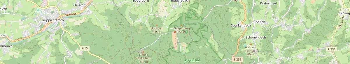 Karte mit den Selbstversorgerhäusern in Waldbröl