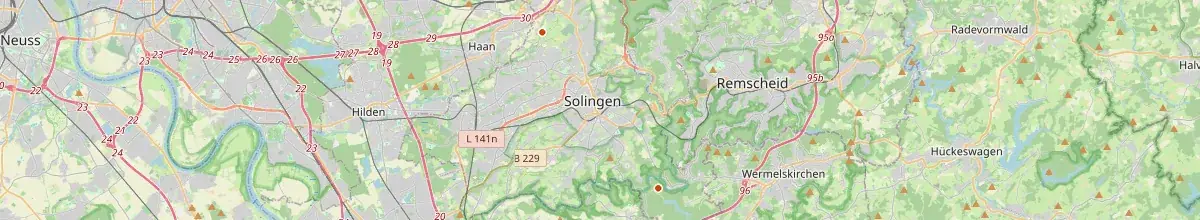 Karte mit den Selbstversorgerhäusern in Solingen