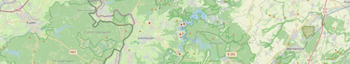 Karte mit den Selbstversorgerhäusern in Simmerath
