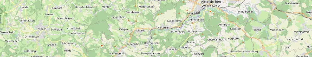 Karte mit den Selbstversorgerhäusern in Altenkirchen (Westerwald)