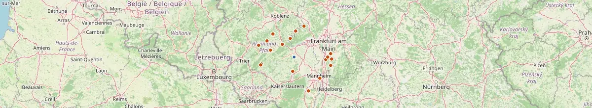 Karte mit den Selbstversorgerhäusern in Bad Kreuznach