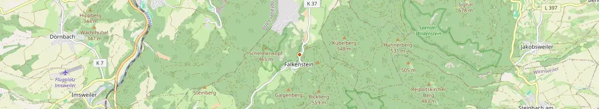 Karte mit den Selbstversorgerhäusern in Donnersbergkreis