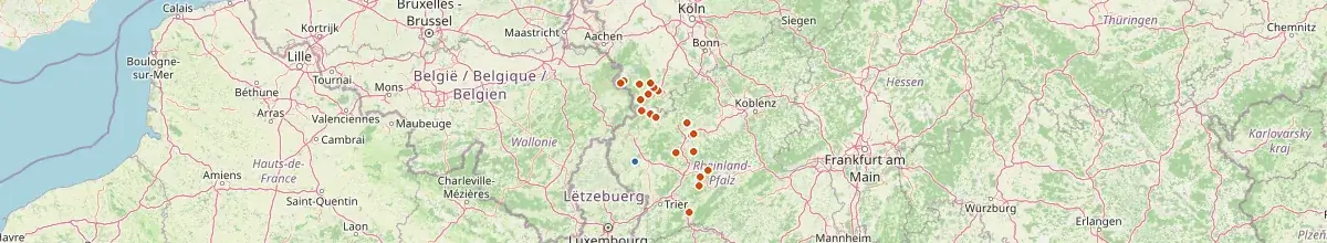 Karte mit den Selbstversorgerhäusern in Eifelkreis Bitburg-Prüm
