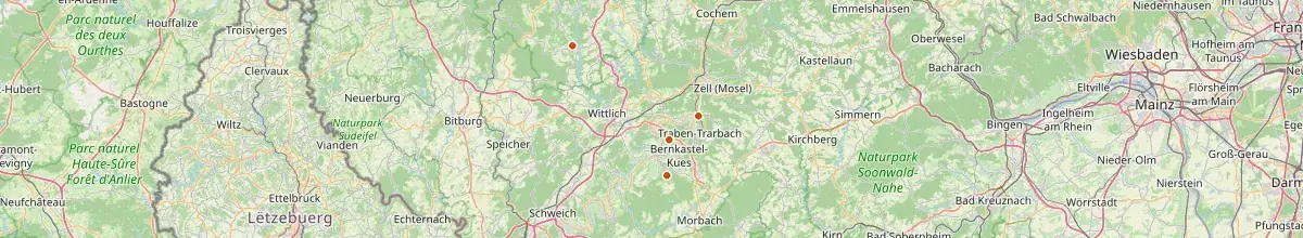 Karte mit den Selbstversorgerhäusern in Landkreis Bernkastel-Wittlich
