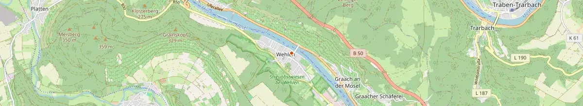 Karte mit den Selbstversorgerhäusern in Bernkastel-Kues