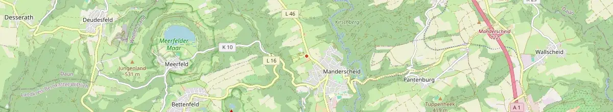 Karte mit den Selbstversorgerhäusern in Manderscheid