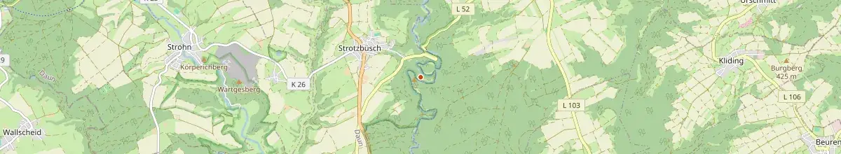 Karte mit den Selbstversorgerhäusern in Strotzbüsch
