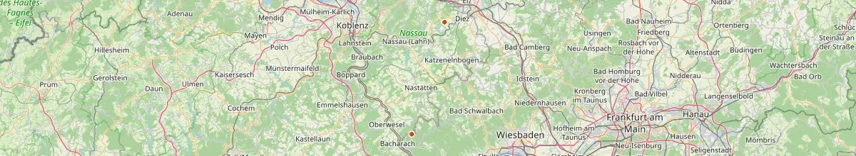 Karte mit den Selbstversorgerhäusern in Rhein-Lahn-Kreis