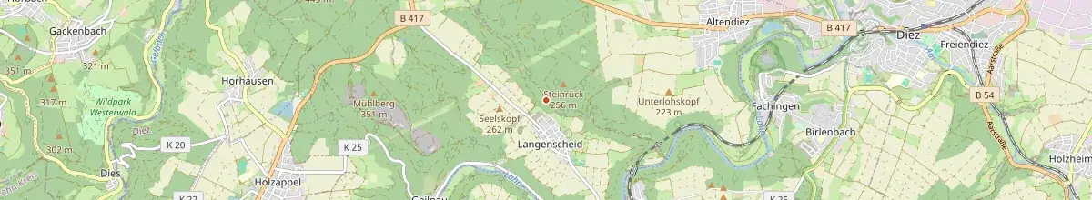 Karte mit den Selbstversorgerhäusern in Langenscheid