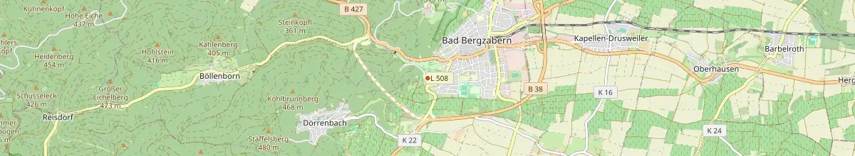 Karte mit den Selbstversorgerhäusern in Bad Bergzabern