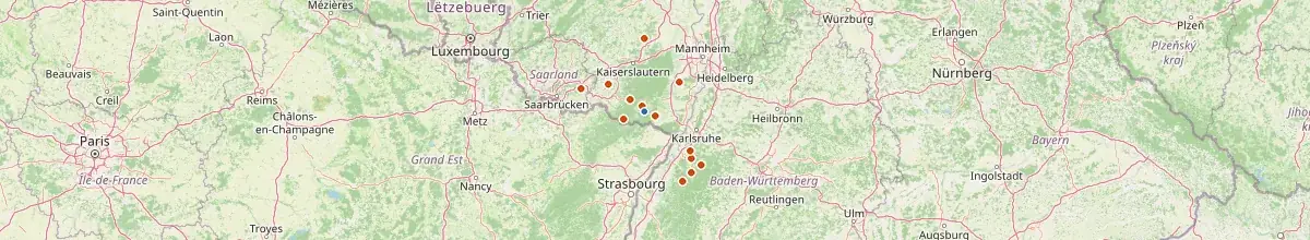 Karte mit den Selbstversorgerhäusern in Vorderweidenthal