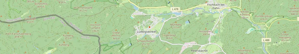 Karte mit den Selbstversorgerhäusern in Ludwigswinkel