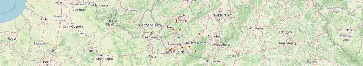 Karte mit den Selbstversorgerhäusern in Landkreis St. Wendel