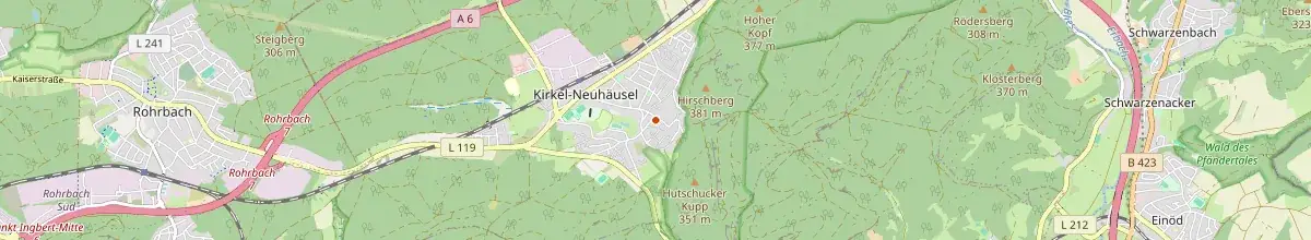 Karte mit den Selbstversorgerhäusern in Kirkel
