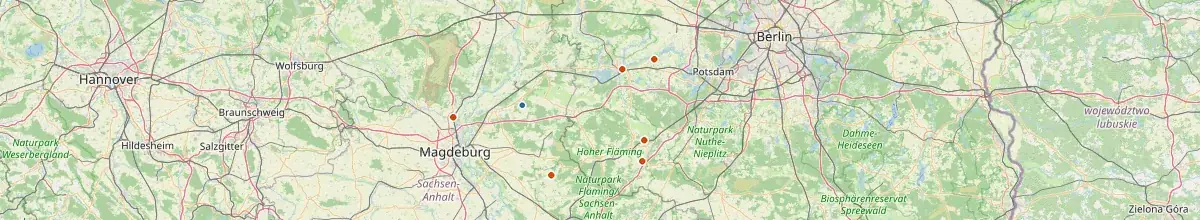 Karte mit den Selbstversorgerhäusern in Jerichower Land