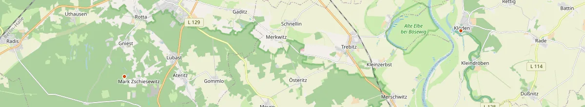 Karte mit den Selbstversorgerhäusern in Landkreis Wittenberg