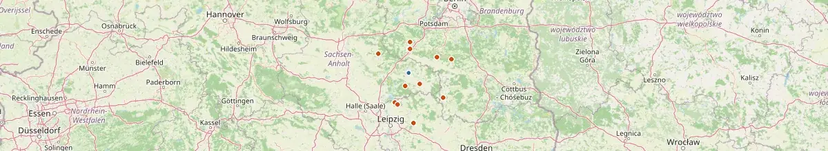Karte mit den Selbstversorgerhäusern in Lutherstadt Wittenberg