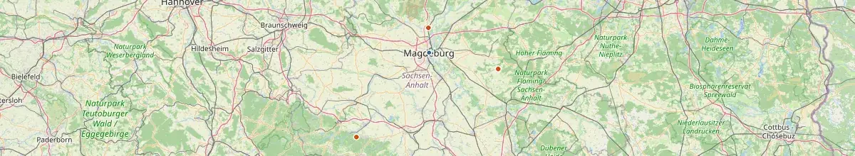 Karte mit den Selbstversorgerhäusern in Magdeburg