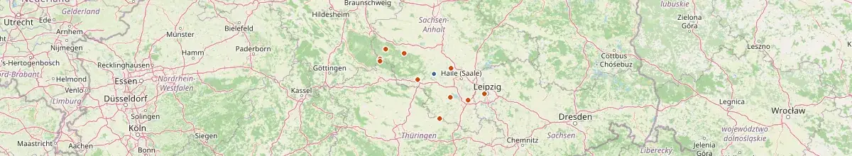 Karte mit den Selbstversorgerhäusern in Lutherstadt Eisleben