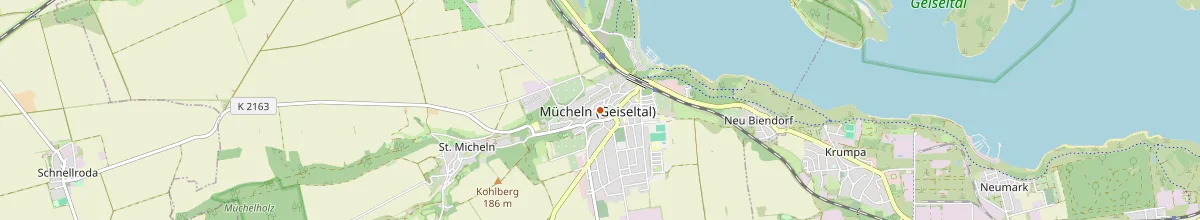 Karte mit den Selbstversorgerhäusern in Mücheln (Geiseltal)