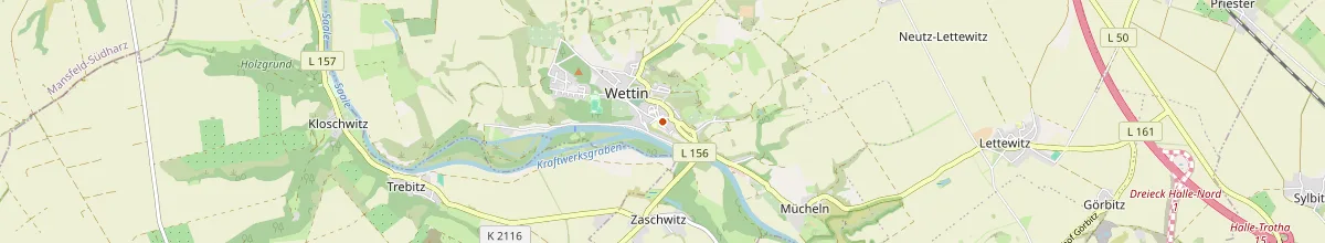 Karte mit den Selbstversorgerhäusern in Wettin-Löbejün