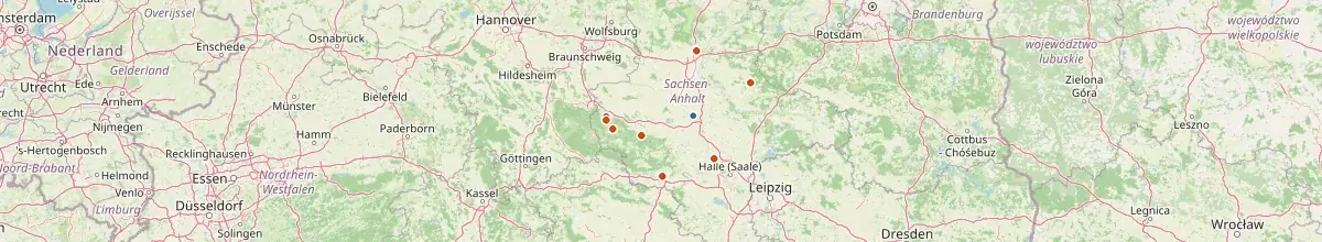 Karte mit den Selbstversorgerhäusern in Salzlandkreis