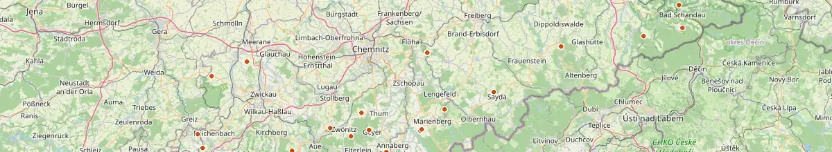 Karte mit den Selbstversorgerhäusern in Sachsen
