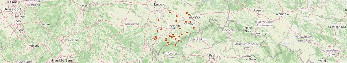 Karte mit den Selbstversorgerhäusern in Chemnitz
