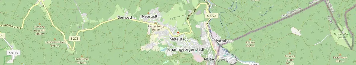 Karte mit den Selbstversorgerhäusern in Johanngeorgenstadt