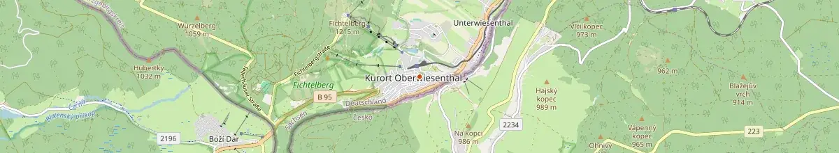Karte mit den Selbstversorgerhäusern in Kurort Oberwiesenthal
