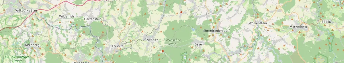 Karte mit den Selbstversorgerhäusern in Zwönitz