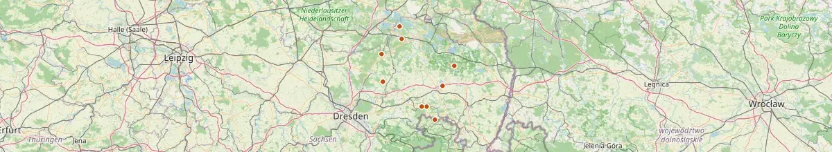 Karte mit den Selbstversorgerhäusern in Landkreis Bautzen