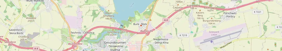 Karte mit den Selbstversorgerhäusern in Bautzen