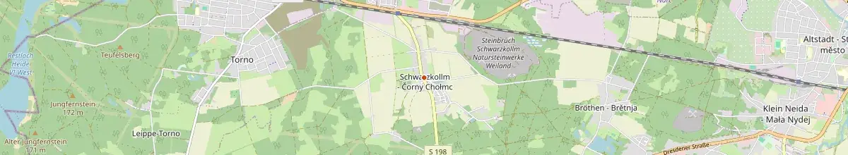 Karte mit den Selbstversorgerhäusern in Hoyerswerda