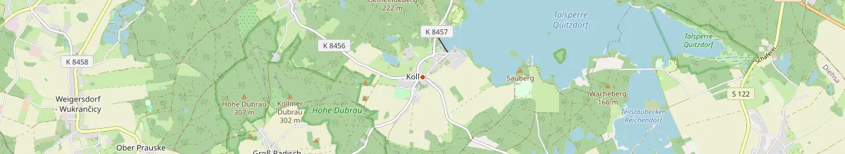 Karte mit den Selbstversorgerhäusern in Quitzdorf am See
