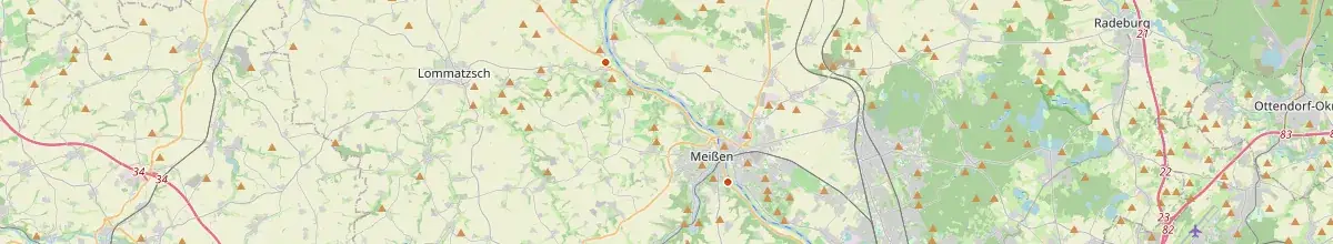 Karte mit den Selbstversorgerhäusern in Landkreis Meißen