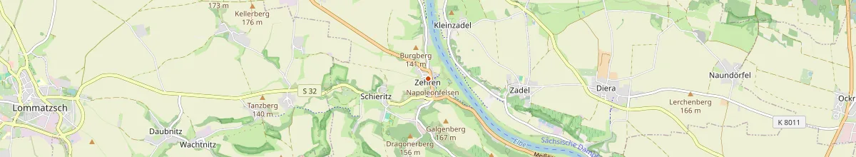 Karte mit den Selbstversorgerhäusern in Diera-Zehren